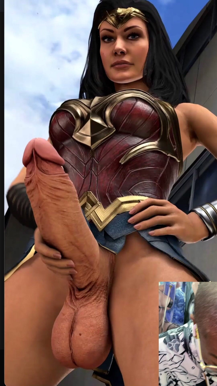 L6RD7BLU3 FUTA: La wonder woman si masturba casualmente il suo bel cazzo...