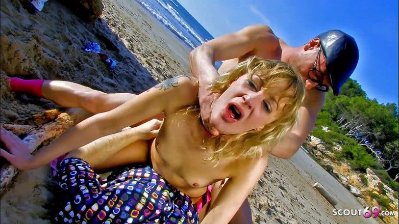Full porn collection: Horny blonde skinny MILF Evy fucked in the ass by...