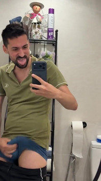Hot Stepdaddy Jerking off in Bathroom