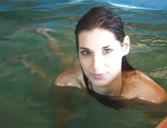 Flash Model Amateurs: Skinny girl shows her sexy body near the pool