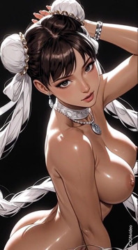 Chun Li Topless z biżuterią Sexy Pose (animacja ai)