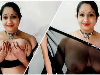FantacyCouple: सेक्सी भाभी की हॉट काली साड़ी में चुदाई