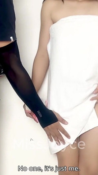 Wife in Towel Fucks the Delivery Man While Her Husband Is at Work