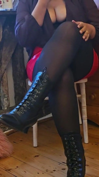 Veterige laarzen en panty's