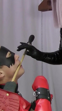 Spitting Mistress Makes You Deepthroat Suck Dildo and Take Huge Toy in Ass! a Slave in a Straitjacket Cannot Refuse...