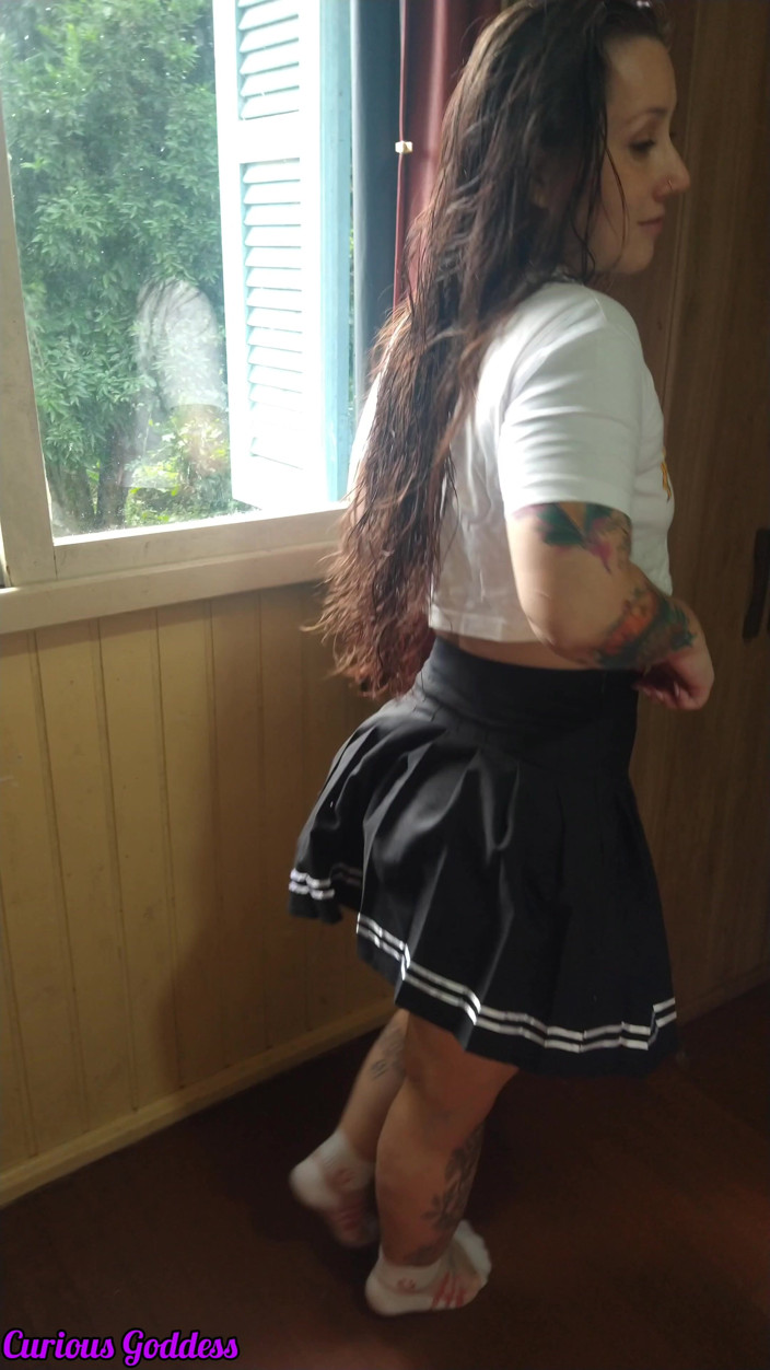 Adrian And Curious: Curious Goddess - Hot Brunette Wearing Only a Towel, Very Horny