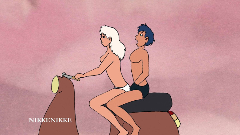Nikkenikke animation: Young Arab Student and a Beautiful Blonde: Hot Fuck on...