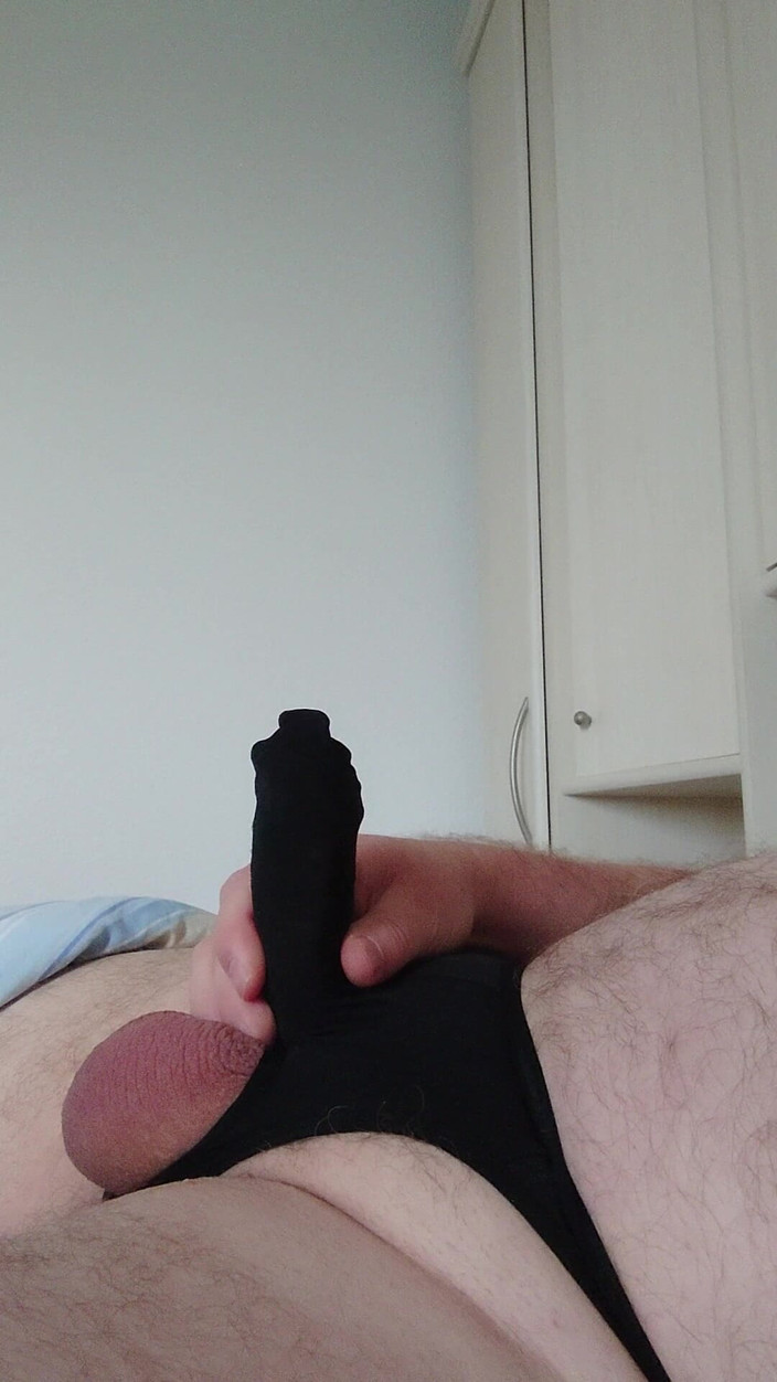 Carmen_Nylonjunge: Horny Jerking off in a Black Thong for the Cock