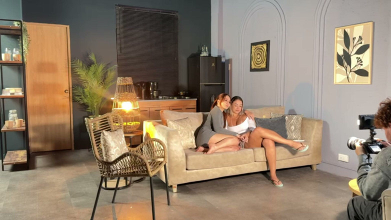 celestealba: Behind the Scenes Lesbians Fuck Separately with the Visitor
