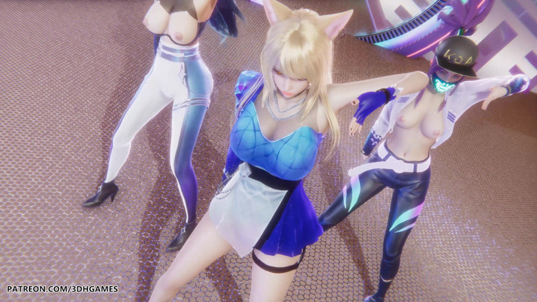 3D-Hentai Games: Mmd Kpop Demon Hunters - Huntrx - Golden Ahri Akali Kaisa Sexy...