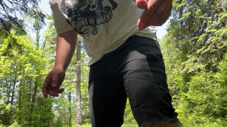 Nice white big cock: Getting Naked Outside