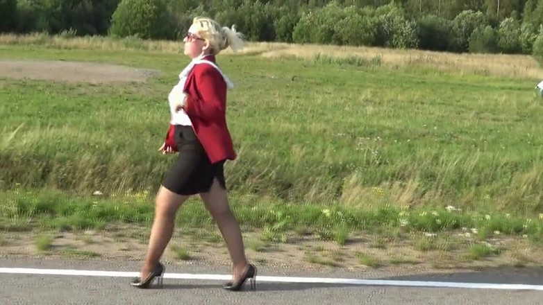 Nylon-Heels: Zakelijke stijl - sexy dame