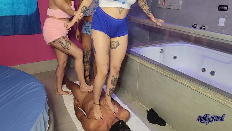 Mibby Fetish: Girls Kicking a Submissive's Balls