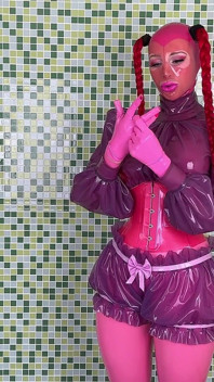 Dressing up in Pink & Purple Latex