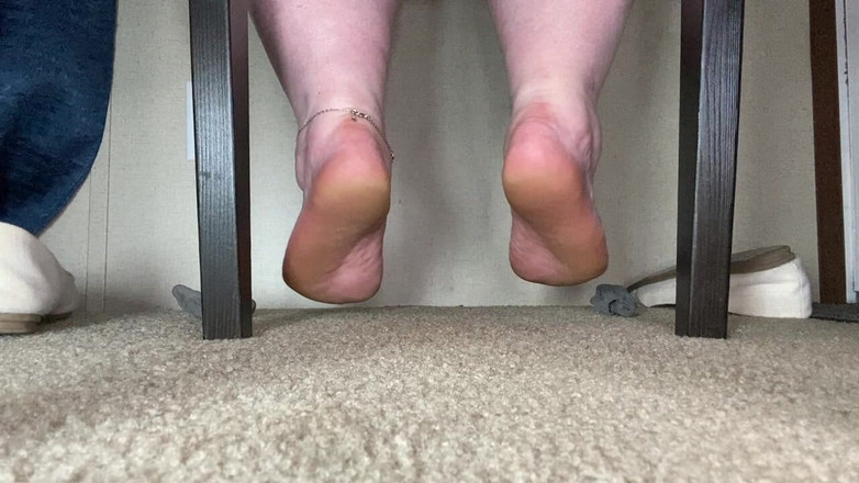 BellaBlast: Big Feet- Under the Chair View of Removal Shoes and...