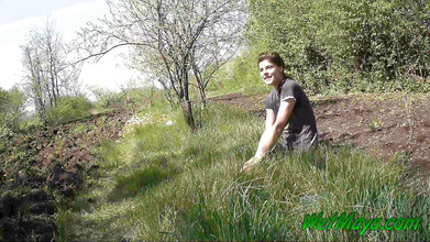 Wet Maya: Pissing in grass on the side of the road