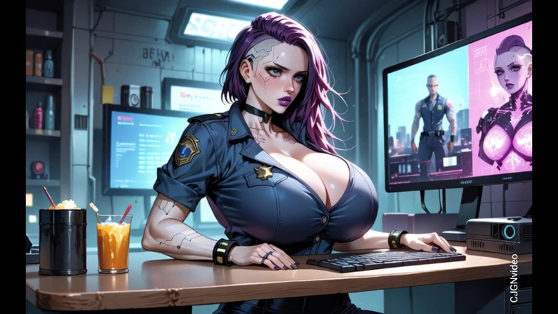 Hot girl dancing: Cyberpunk Girl Undress in Office (ai Animation)