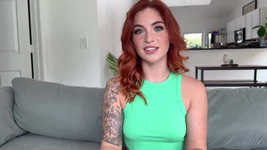 Hot Redhead Neighbor with Big Ass Needs Advice - Fucked Raw by Big Dick and Gets Huge Creampie