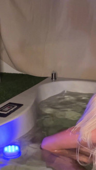 Romanian Celebrity Ema Karter Casually Fucks a Guy by the Hot Tub at Night