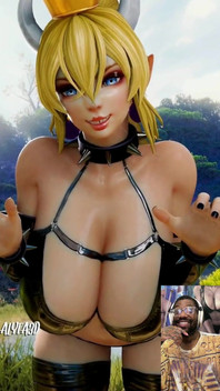 Thicc Ass Baddie Bowsette Jumpscares You to Scare the Cum Out of Your Cock