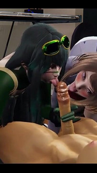 Boku No Hero Hentai Yuri - 쓰리섬 오차코, Froppy 그리고 Rumi Usagiyama Futanari 하드 섹스 - 애니메이션 만화 3D 만화 아시아 일본어