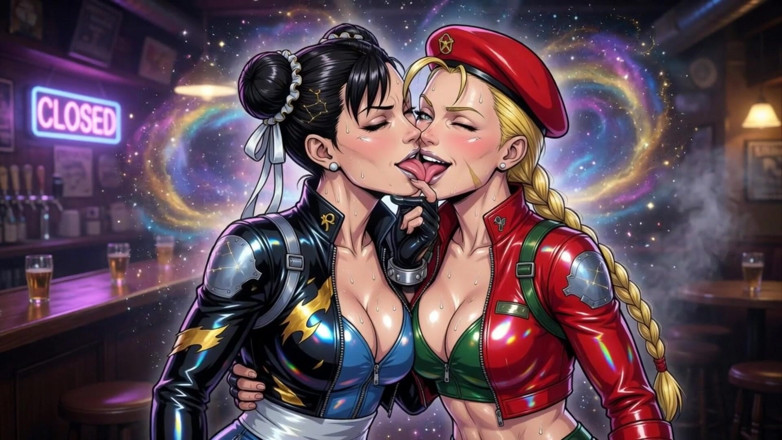 AI Porn: Cammy i Chun Li całują Ai