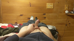 uncutcollegeguy: Mutande, Orgasmo grugnendo - 2 ° sborra a mani libere in un giorno!