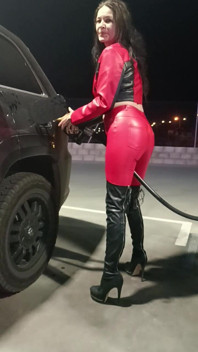 Tanken in Leder Und Boots