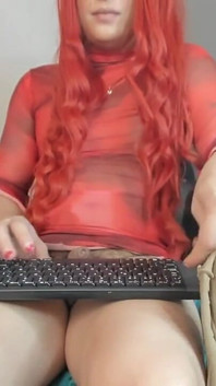 Masturbation Fat Cock Xxl of Latina Trans on Valentine's Day Hot Pantyhose