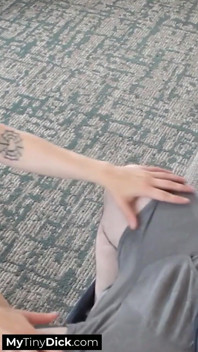 Skinny Brunette Not Happy with the Small Dick She Finds Under His Pants