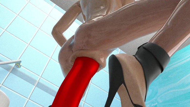 Multimediak: Sarah dengan dildo gergasi di bilik air