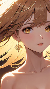 Golden Breeze: una bellissima giovane donna in un scintillio da sogno