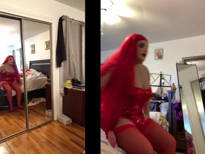 Deanna Doll: Deanna CD poupée en justotard pailleté se caresse la chatte