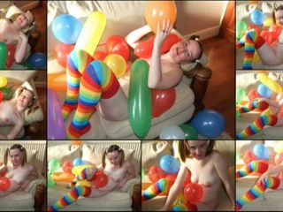 Horny vixen: Haley naga z balonami