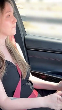 A Stranger Caught My Stepmother Masturbating in the Car and Helped Her Cum.