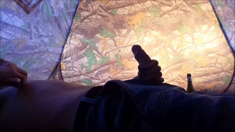 AlexRusFun: Russian teen on camping jerking off his big dick in...