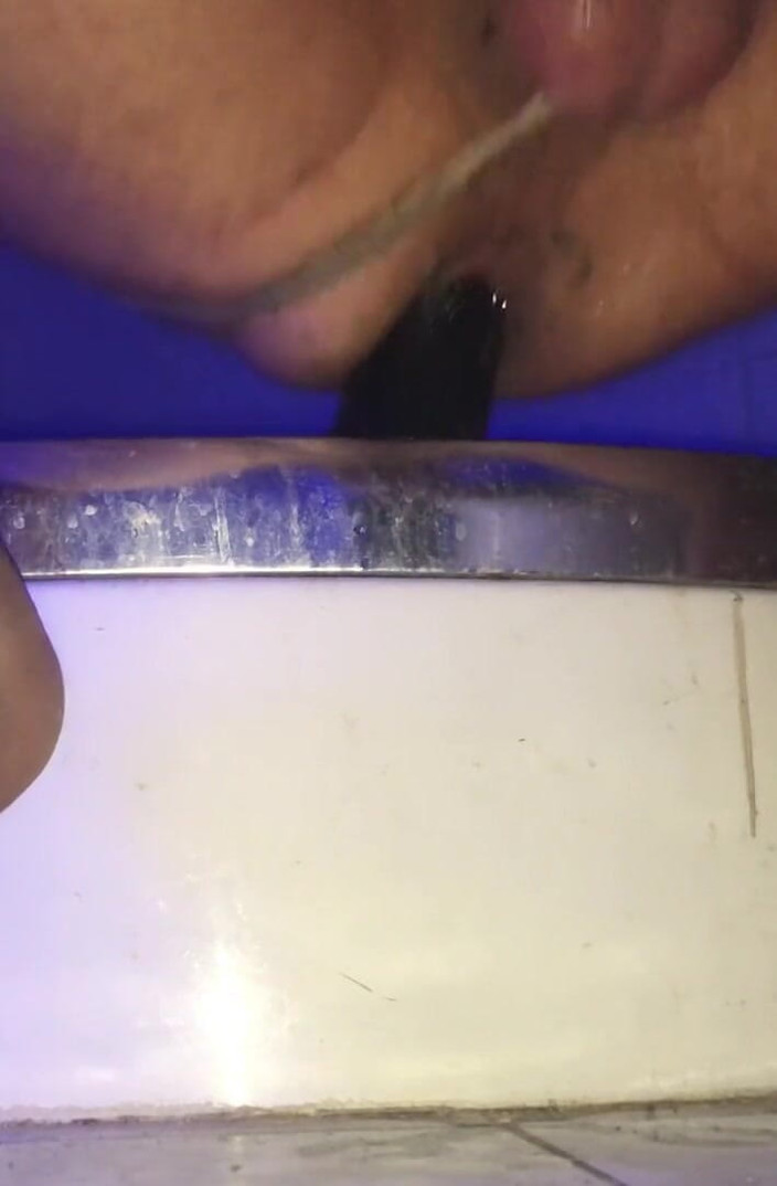 Mia Fuckdatass: Sissy in chastity fuck ass with massive black dildo