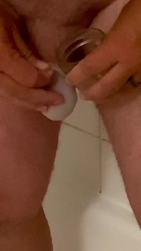 Using the Cum I Saved as Lube for Shower Wank