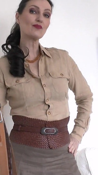 Cubaan tali pinggang yang mengujakan dengan Skirt Linen, Bahagian 3, Lady Victoria Valente