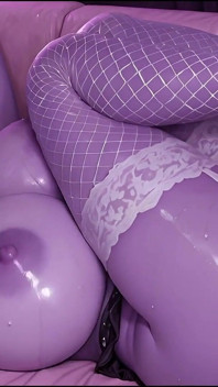 Feministe met enorme tieten en bubbelkont vergat haar principes in een cyberpunk hotelkamer