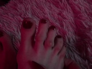 Bad ass bitch: Pretty Long Feet with Red Painted Toenails