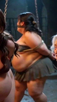 Weak Trio: Pregnant, SSBBW and Granny Tied up in Bondage Cell