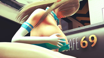 Joas22222: Asuna Ichinose 3D Hentai Animace - Sexy Anime Dívka v modrém obleku...