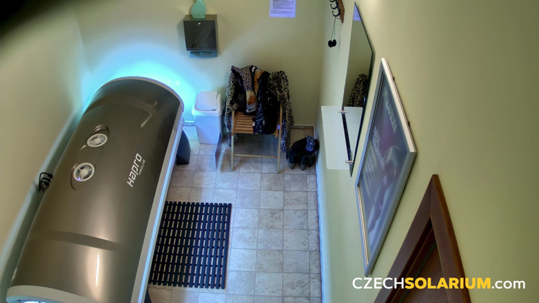 Czech Solarium: Czech Solarium 52: Model Strips Down for a Sexy Camera Show...