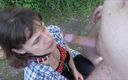 Slave Jenni: 공원에서 내 마스터스에 의해 가죽 끈에 사용