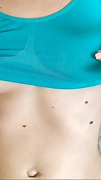 Teen Wife Solo Plays with Nipples Through Sport Topic