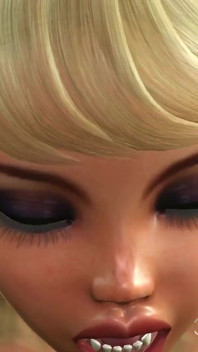 Seks sci-fi. Si blonde seksi panas dikongkek di makmal. Mesin kongkek