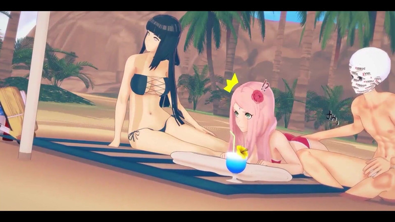 Fantasy king: Aksi cemburuan hinata dan sakura yang saling muasin memek satu...