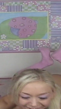 Cute Blonde 18yo Does Splits on Cam and Shows Wet Pussy