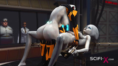 SciFi-X transgender: Futa Sex Robot Plays with a Female Alien in the...